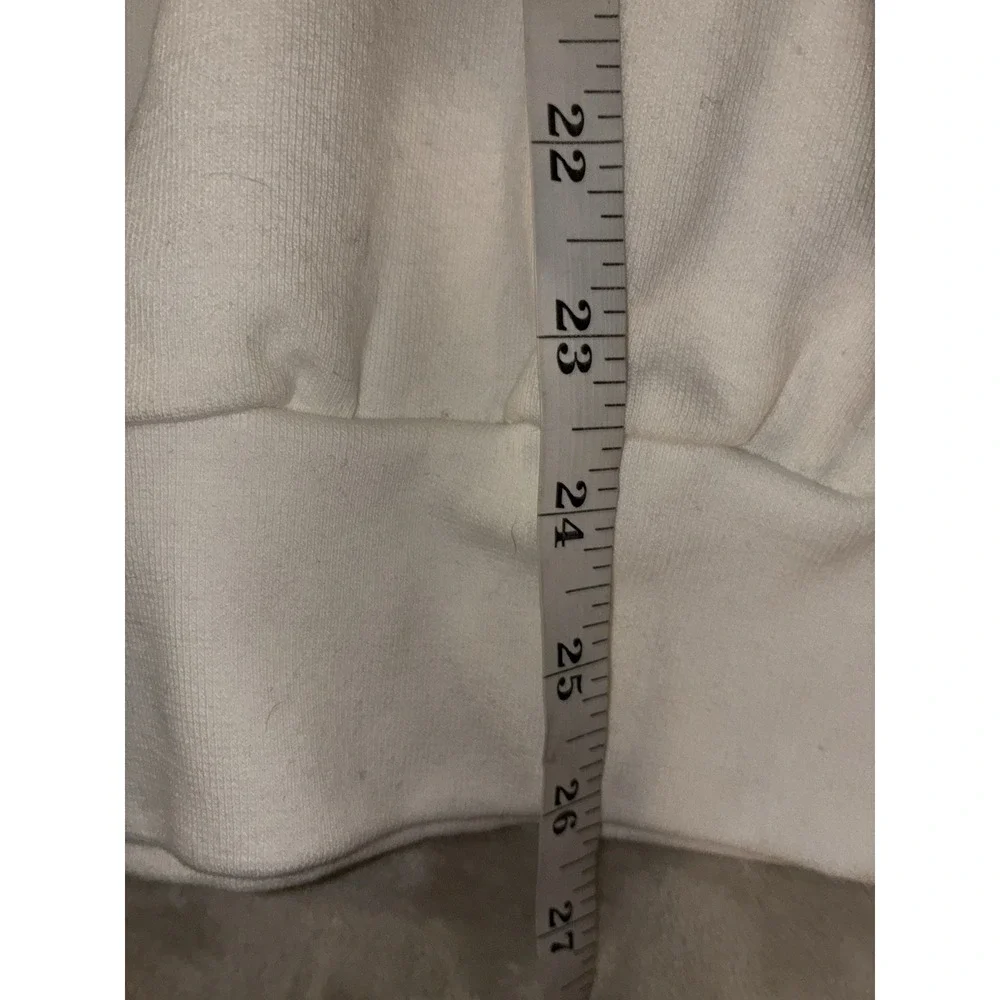 Sweatshirt‎ XS White Relaxed Fleece Chateaux Back Print NEW *spots